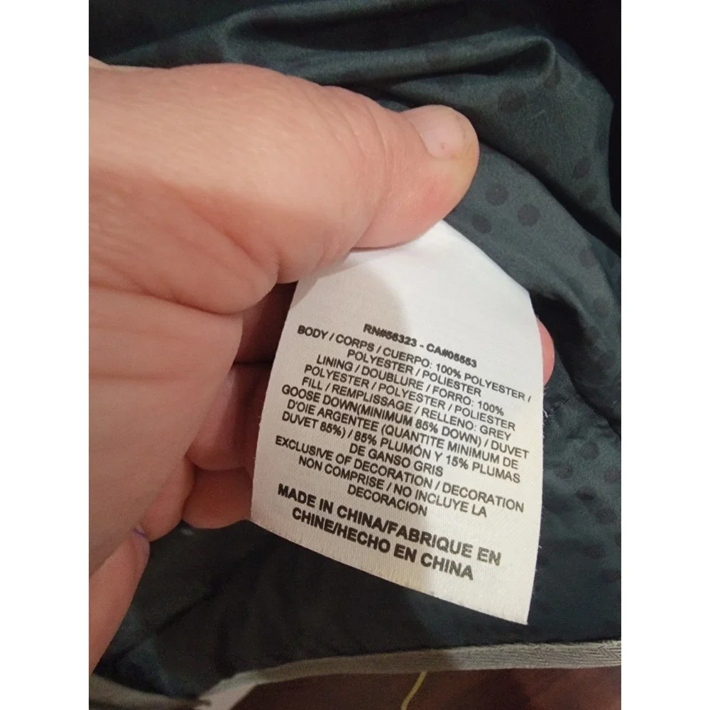 Jordan‎ Brand Nike Men's XL Grey Goose Down Puffer Vest Herringbone 424087-059
