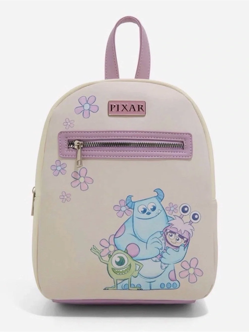 Pixar Kids' Lilac & White Monsters Backpack - Cute Character Design
