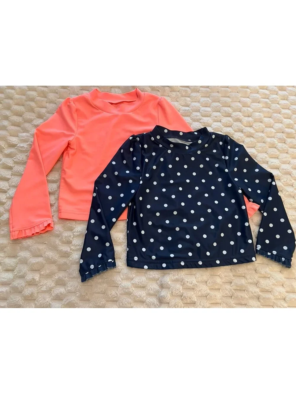 Carter’s Girls 2-pk Long Sleeve Rash Guards, Ruffle sleeves (sz 4T)