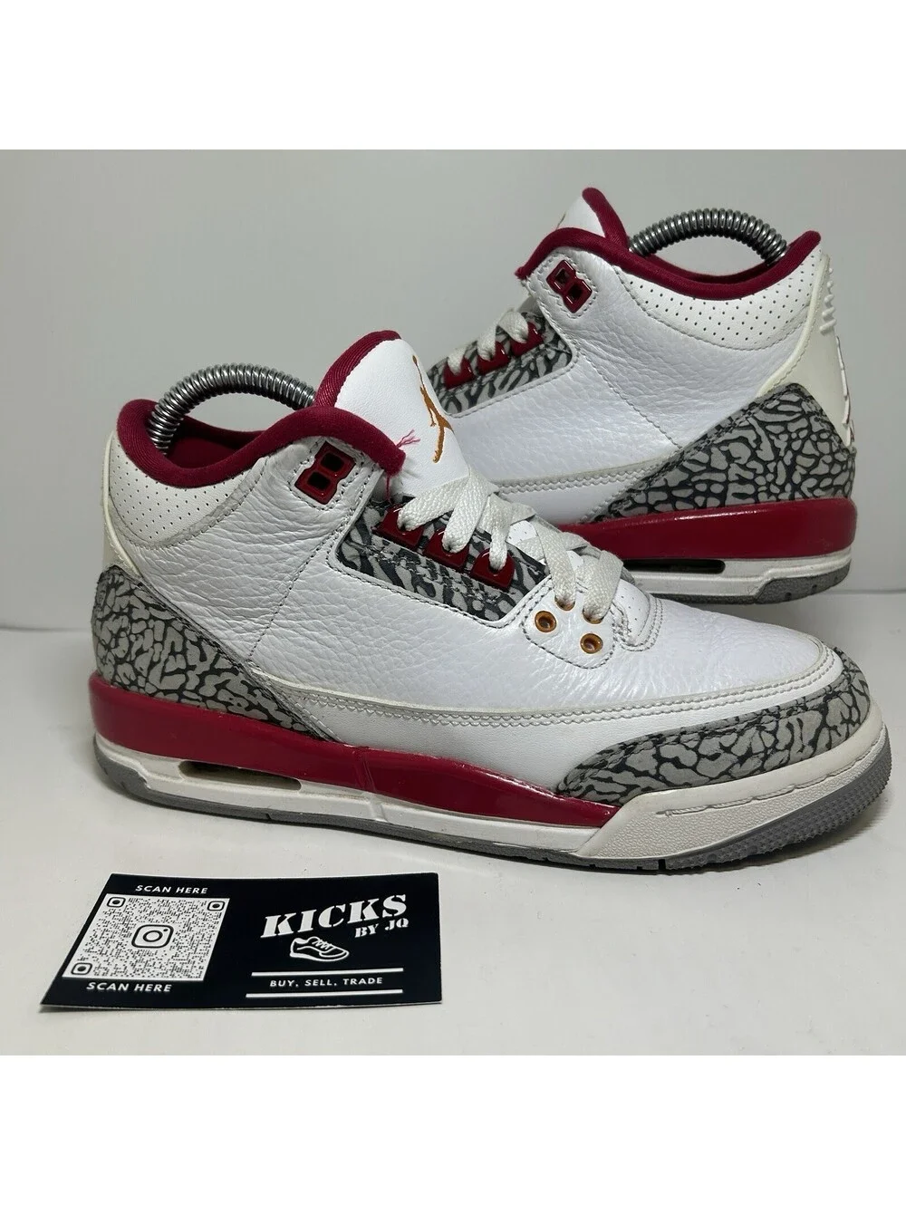 Air Jordan 3 Retro Cardinal GS - Size 5Y - (398614-126)