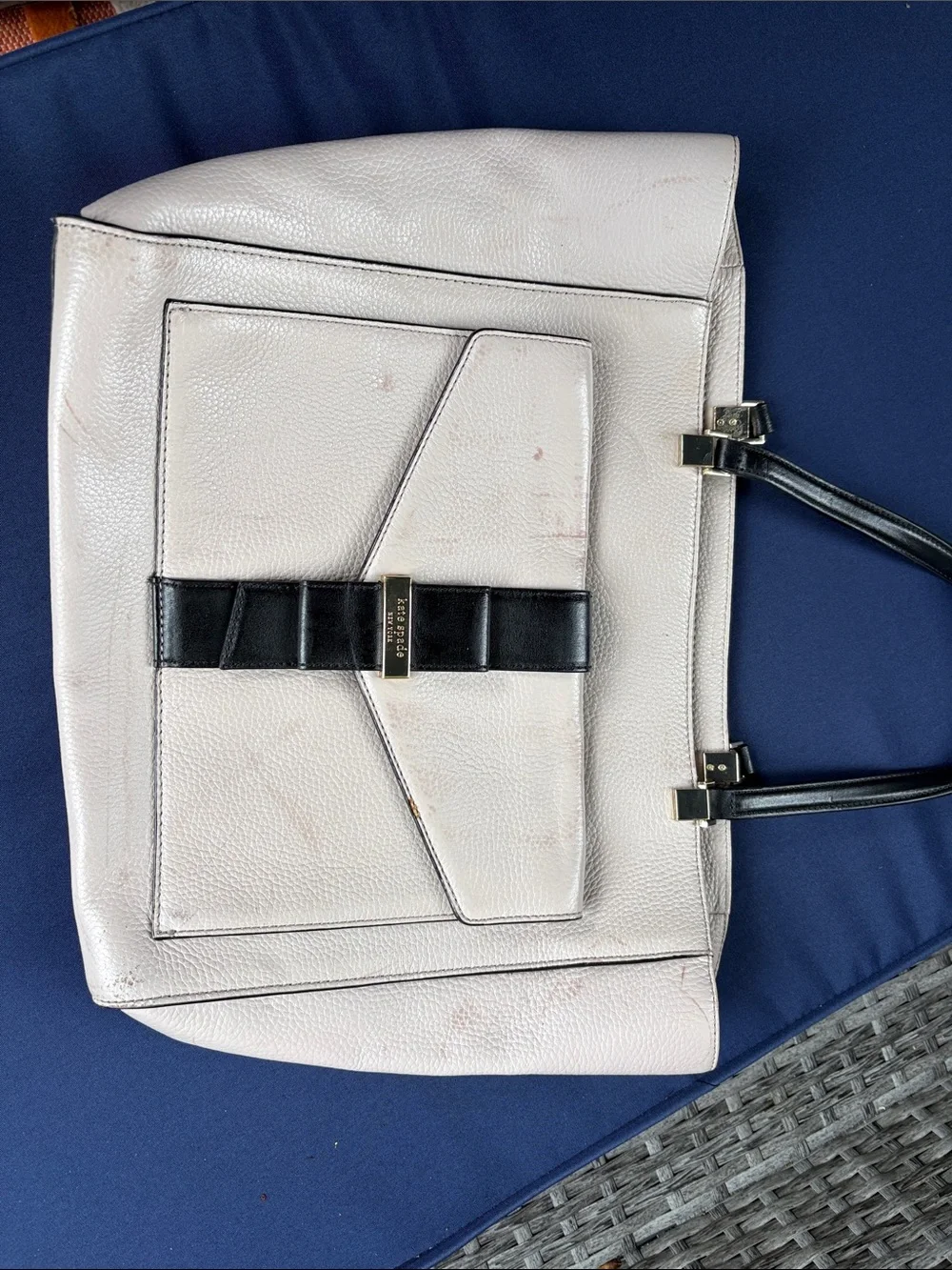 Kate Spade Cream and Black Bow Tote
