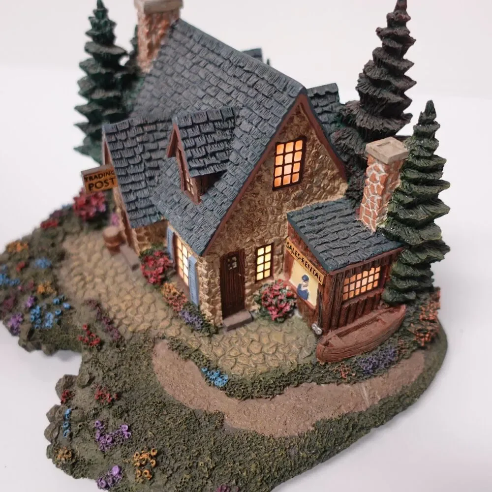 Hawthorne Village Seaside Thomas Kinkade Seaside Trading Post Lighted COA 79632
