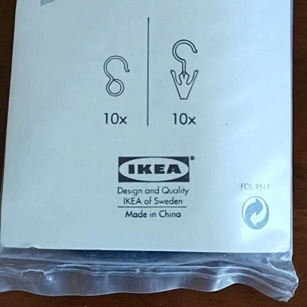 IKEA Metal Curtain Rings Hooks Clips 10-pack Black Contemporary DIY