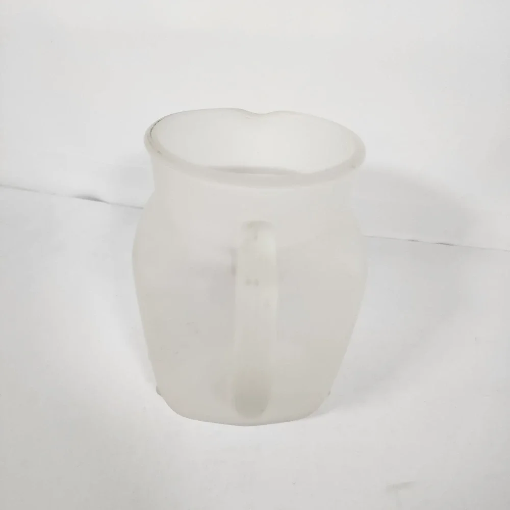 Vintage Frosted Glass Fruit Motif Creamer Pitcher Country Kitchen Decor
