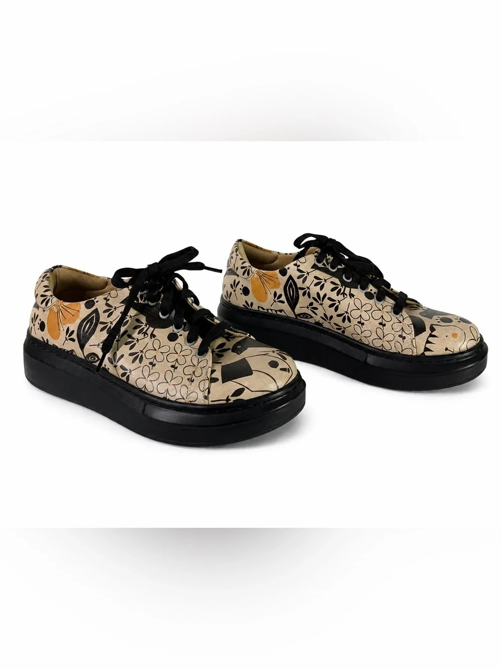 DOGO Myra Go Home Monochrome Cats Chunky Platform Vegan Sneakers Women’s Size 6