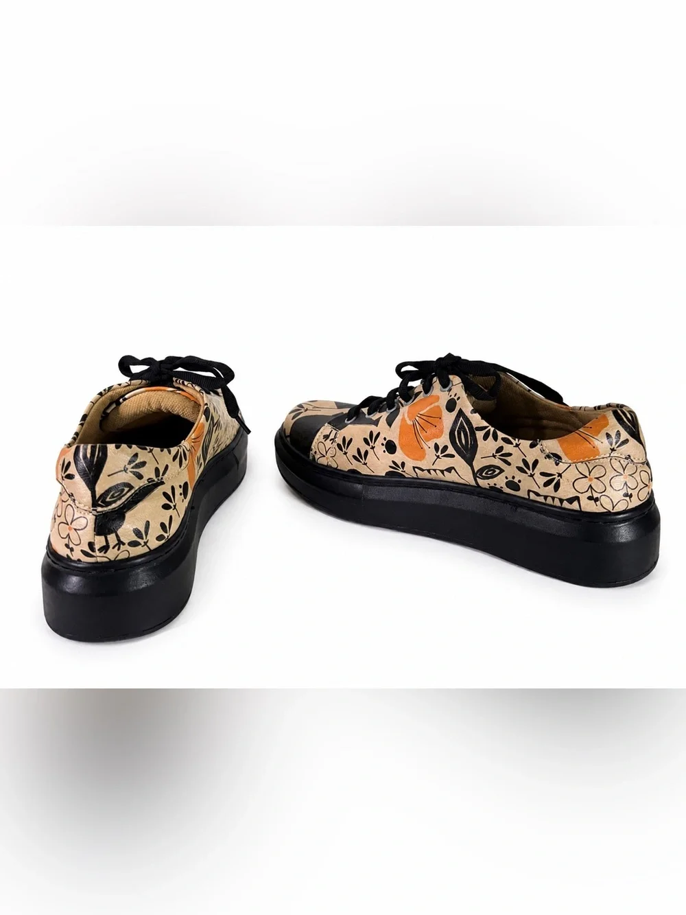 DOGO Myra Go Home Monochrome Cats Chunky Platform Vegan Sneakers Women’s Size 6