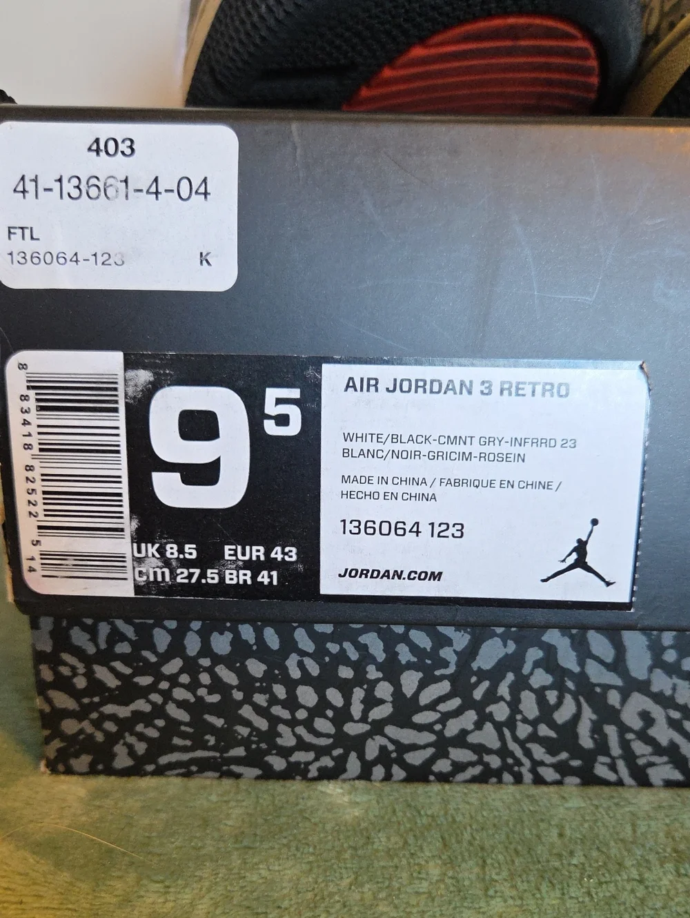 NIKE Air Jordan 3 Retro 'Infrared'