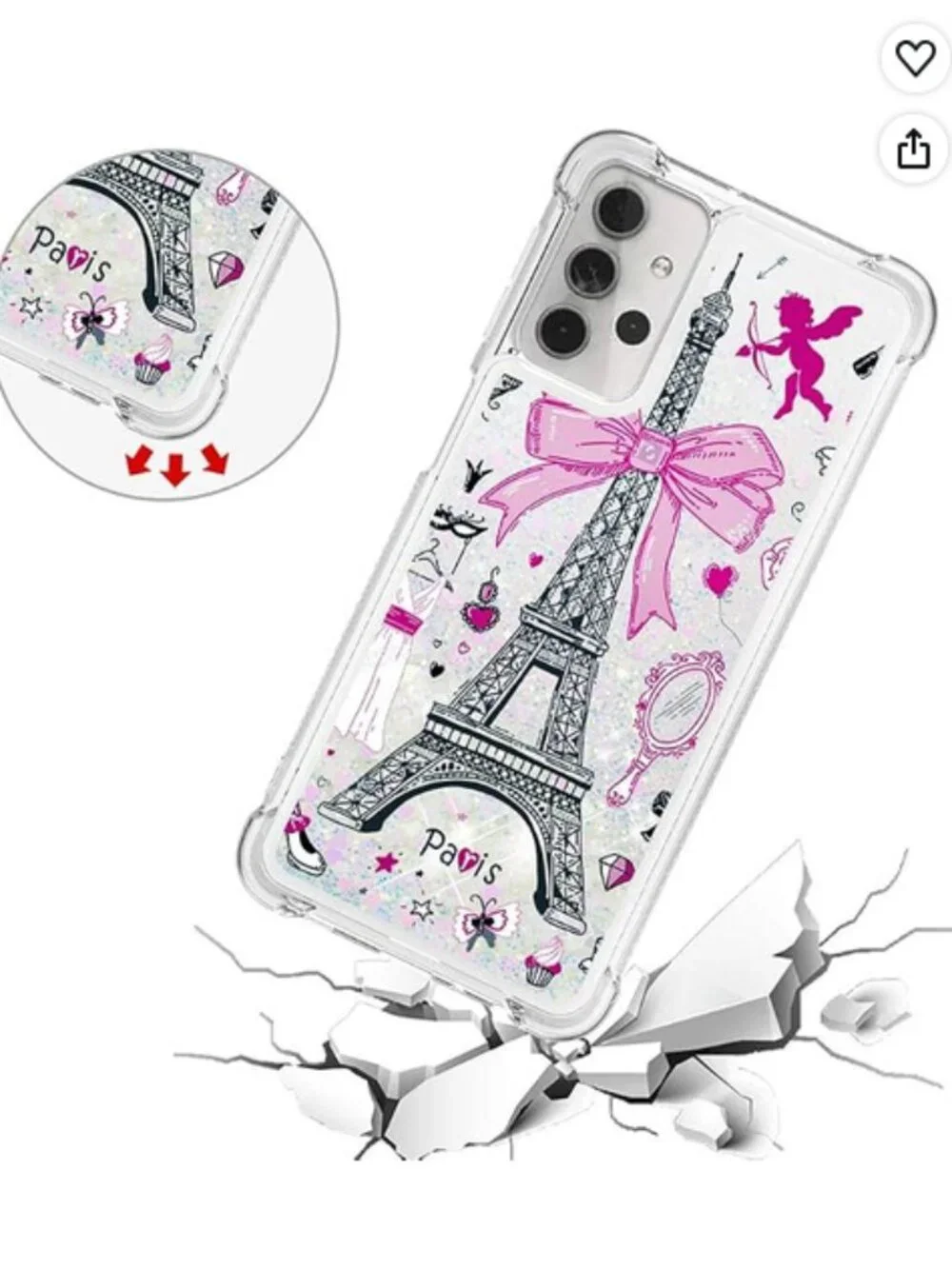 Eiffel Tower QuickSand A325G Galaxy Fashion Cell Phone Case Rubber ShockProof