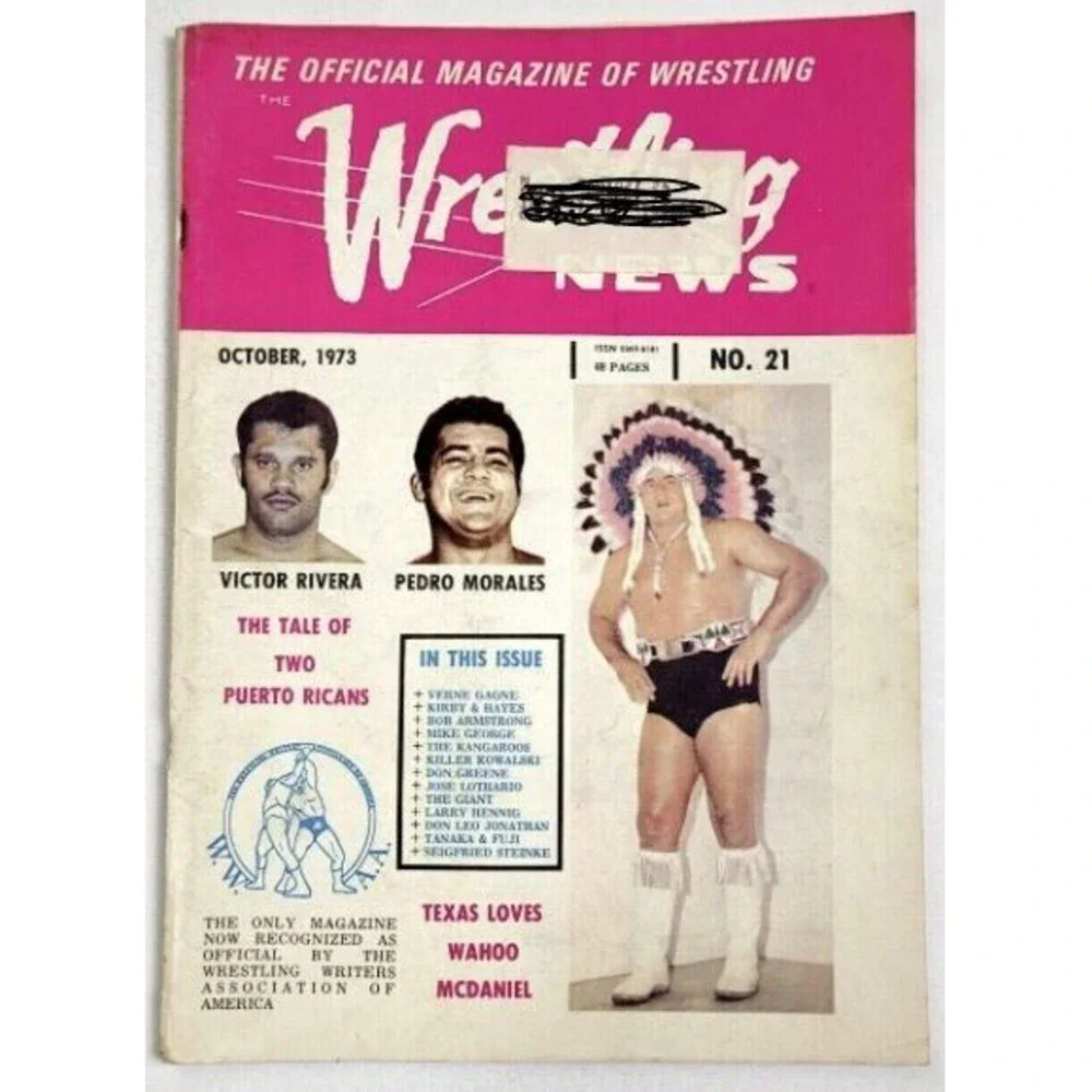 THE WRESTLING NEWS - OCT 1973 # 21 - WAHOO MCDANIEL‎ / PEDRO MORALES / THE GIANT