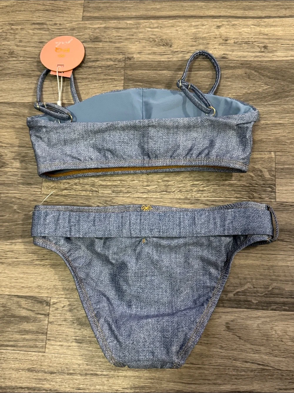 NWT PQ Girls Indie Sky Belted Bikini set girls sz 12