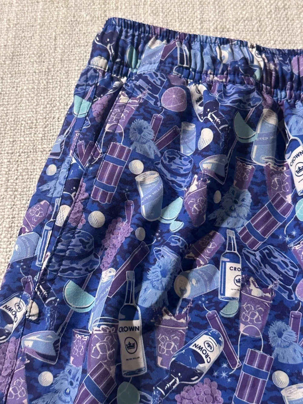 PETER MILLAR Seaside Transfusion Boom Boom Swim Trunk Short Whimsical Chic Men M