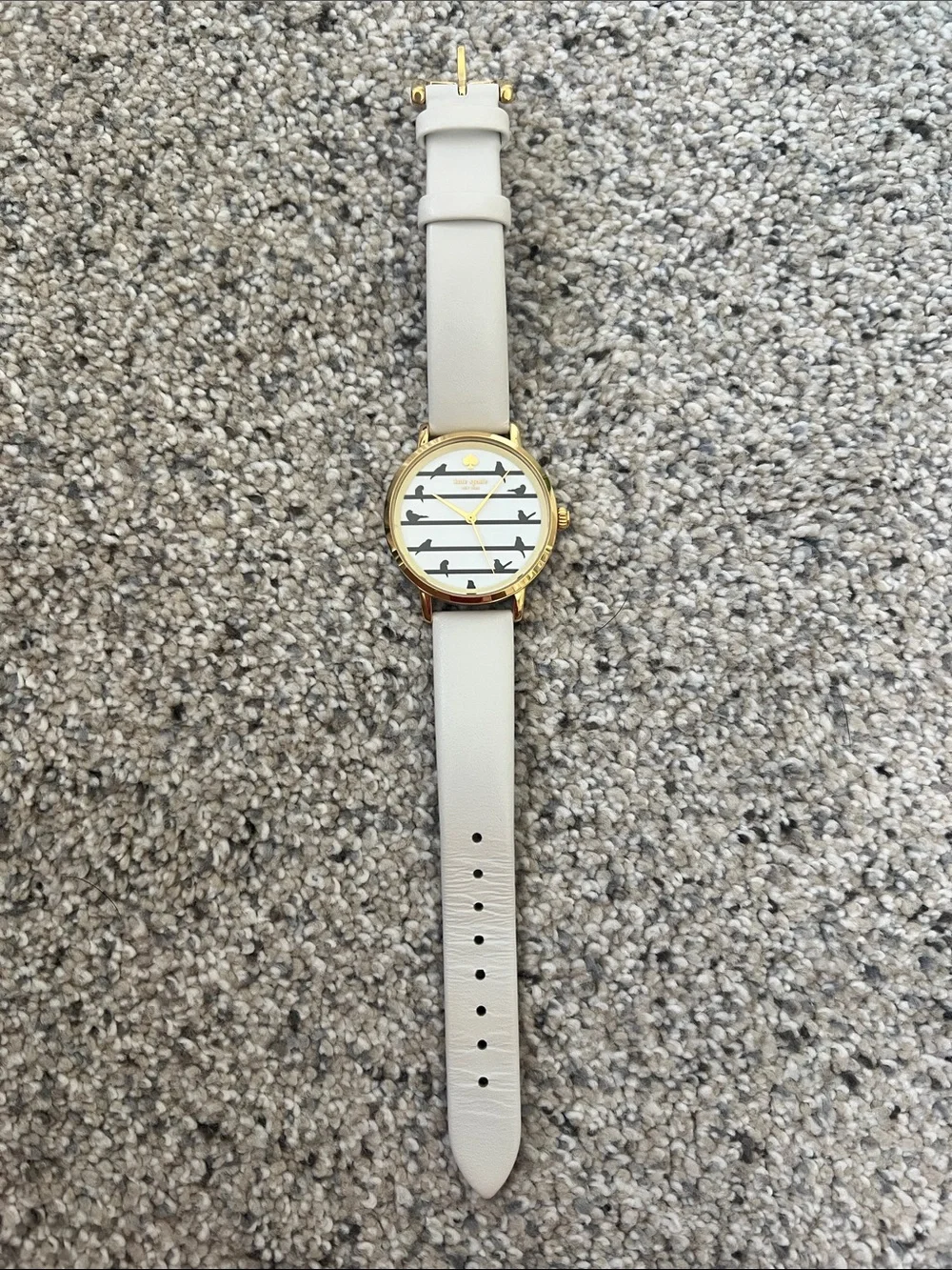 kate spade Cream Strap Gold-Tone Watch with Bird Accent Dial