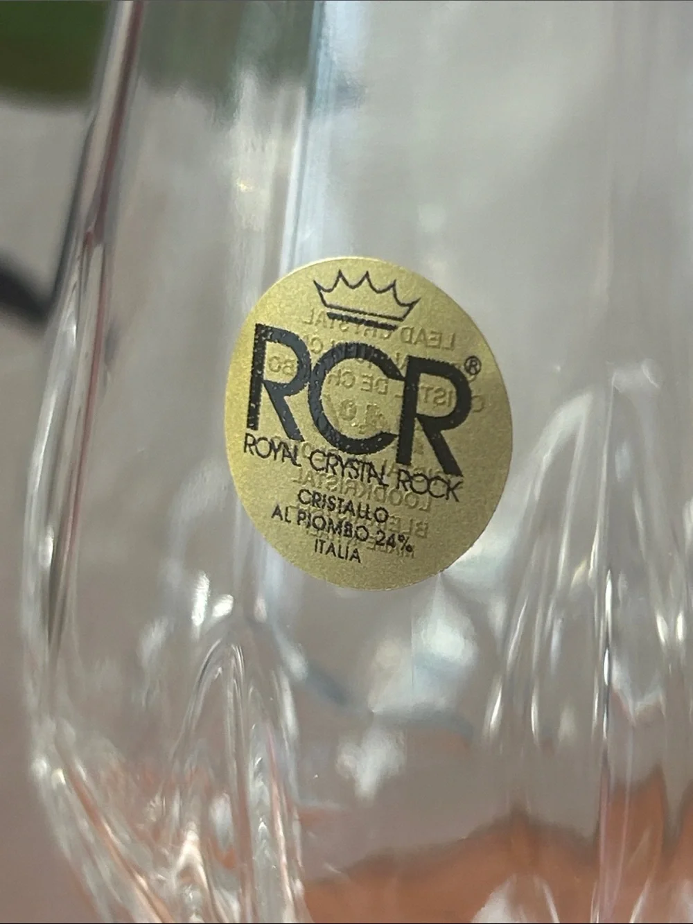 Royal Crystal Rock (RCR) Clear Cut Brandy Glasses - Set of 2 Made in Italy