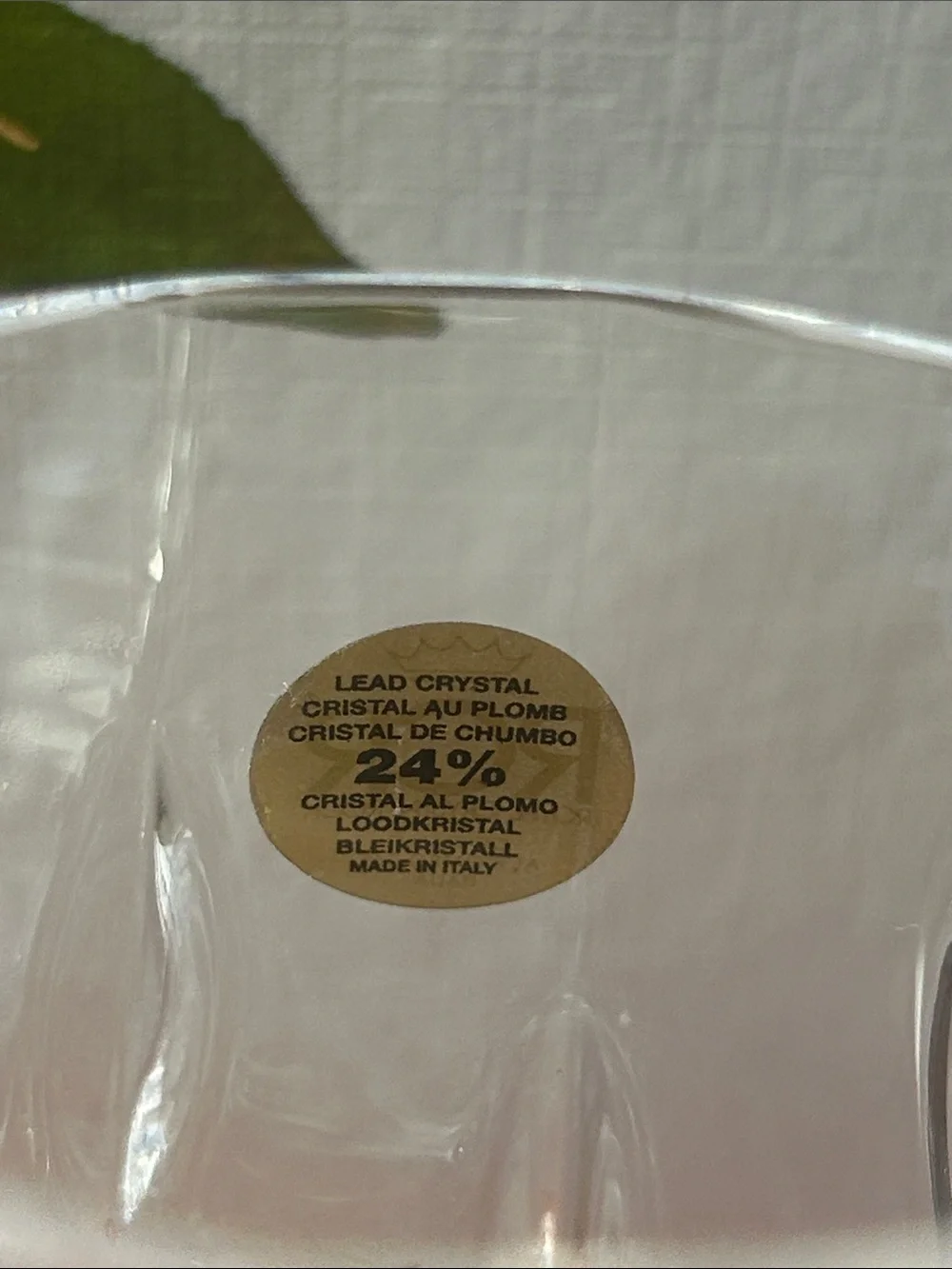 Royal Crystal Rock (RCR) Clear Cut Brandy Glasses - Set of 2 Made in Italy
