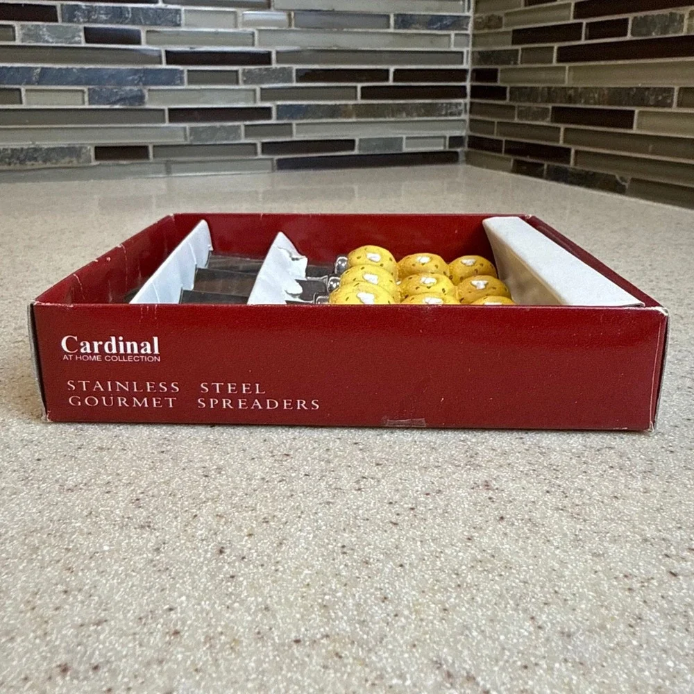 Vintage Spreadables Bagels Gourmet Butter Spreaders Set 4pc Stainless Steel Used