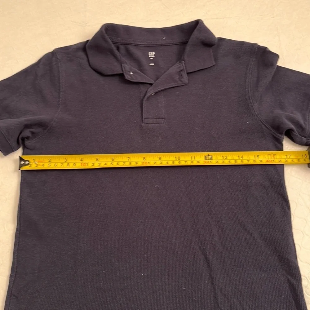 Gap navy blue pique short sleeve polo shirt XL = 12