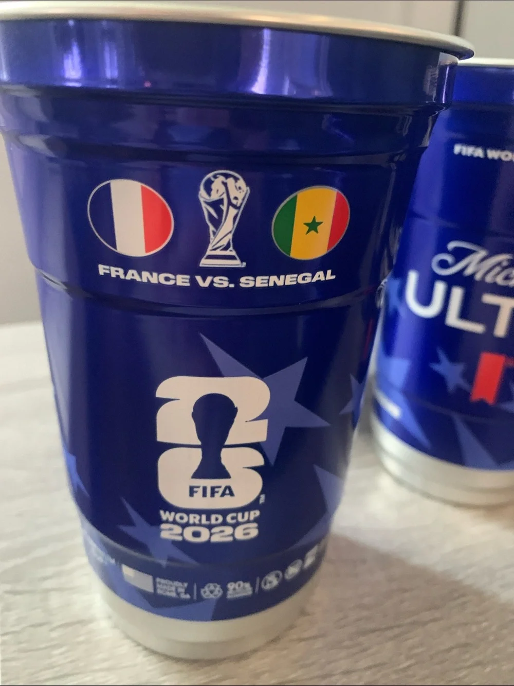 🆕- Michelob ULTRA World Cup- Set of Collectible Game Cups (6) 🇫🇷 vs 🇸🇳