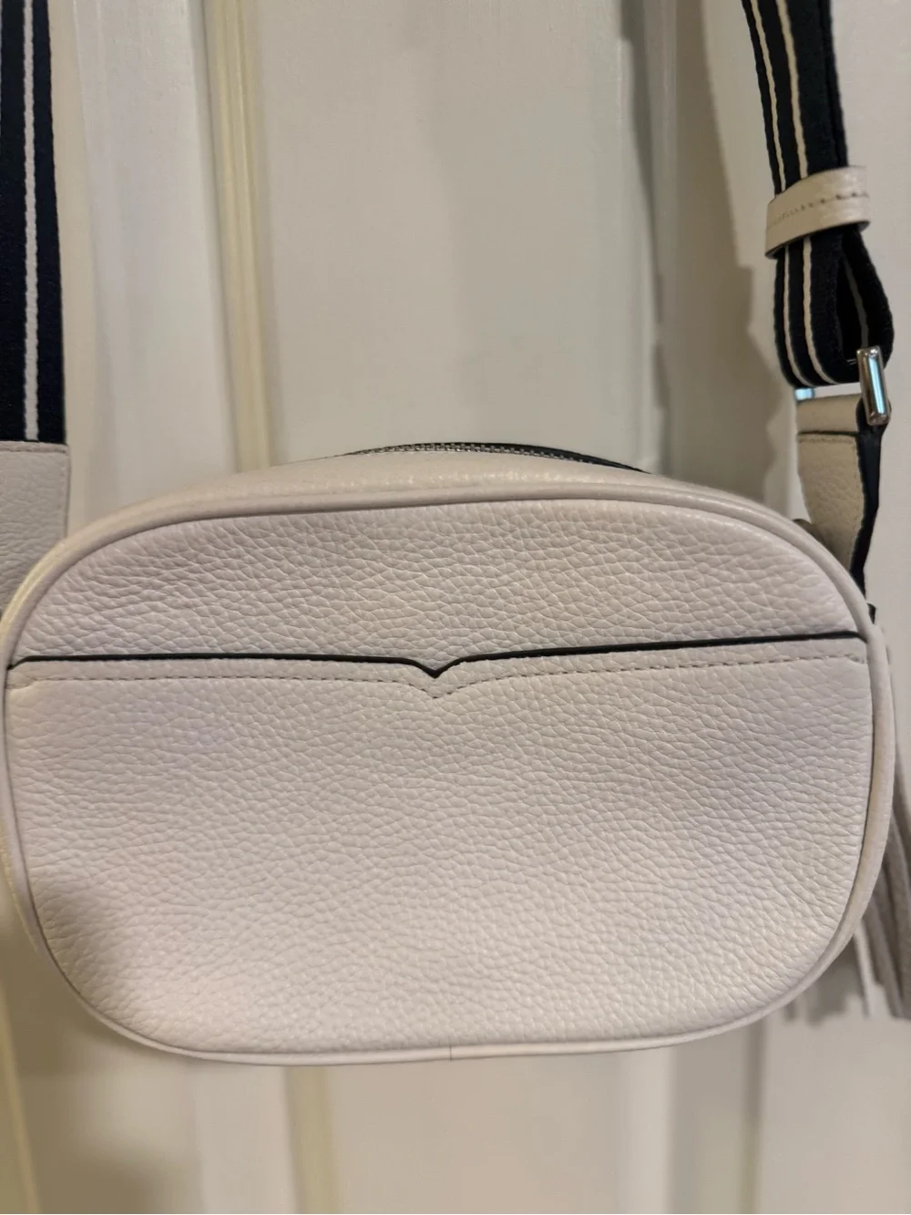 kate spade Dark Denim and white leather Crossbody with Tassel
