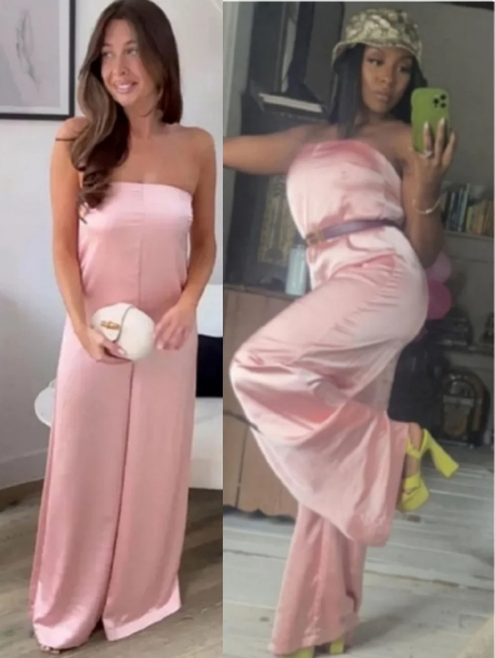Zara * Long Jumpsuit Pale Pink Size XS and S