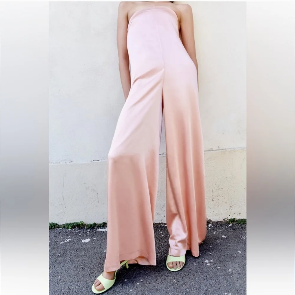 Zara * Long Jumpsuit Pale Pink Size XS and S