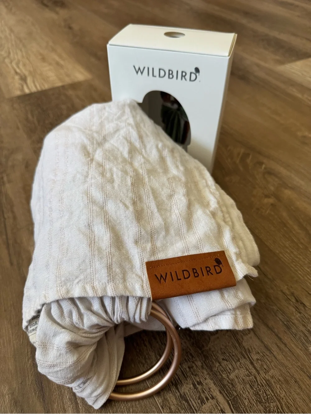 WildBird Light Natural Linen-Style Sling with Rose Gold Rings