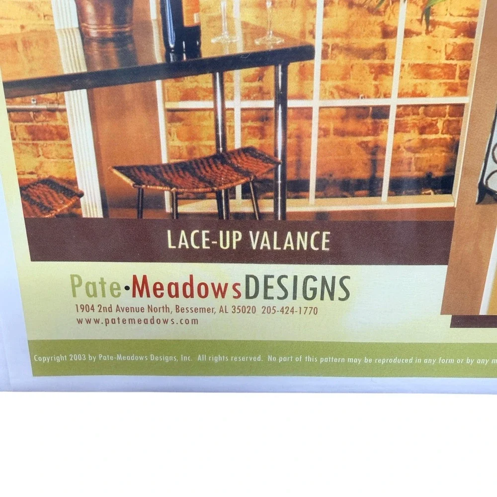 Vintage Lace Up Valance Pattern Uncut Pate Meadows Window Treatment 2000s