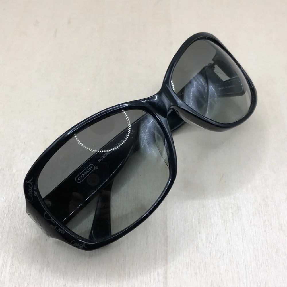 Coach 8028 Taryn sunglasses L903 Black 59-15-125 Butterfly Shape w Logo Marks