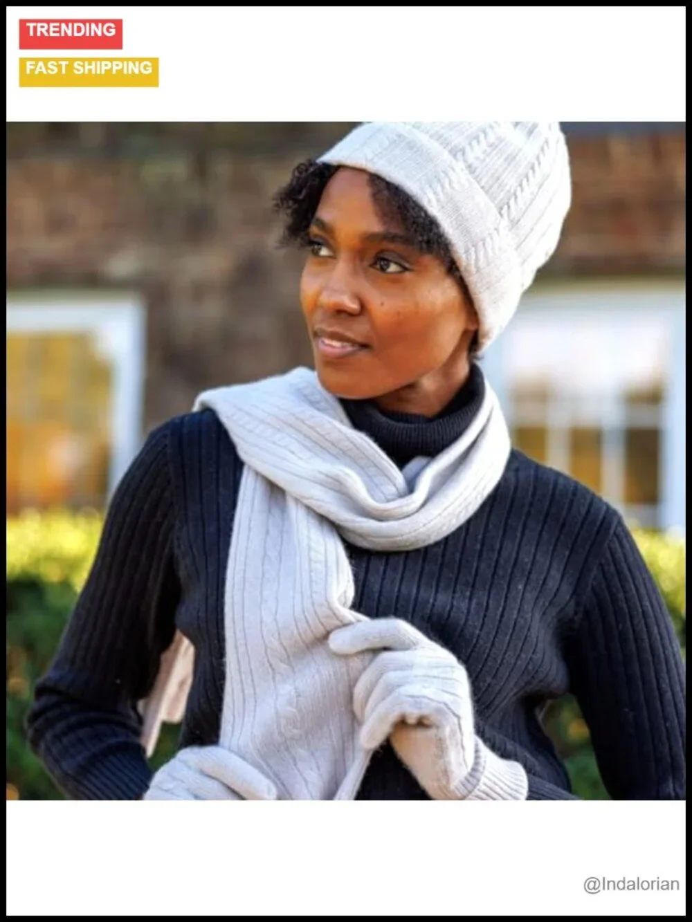 100% Pure Cashmere Cable Knit Scarf, 72