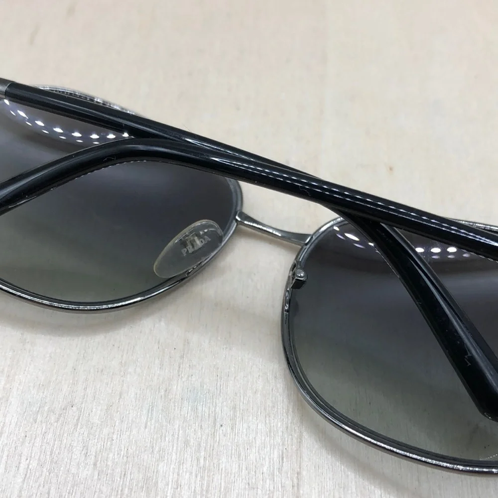 Prada Gunmetal  Metal Frame Gradient Tint Sunglasses - SPR 58M HAS FLAWS READ