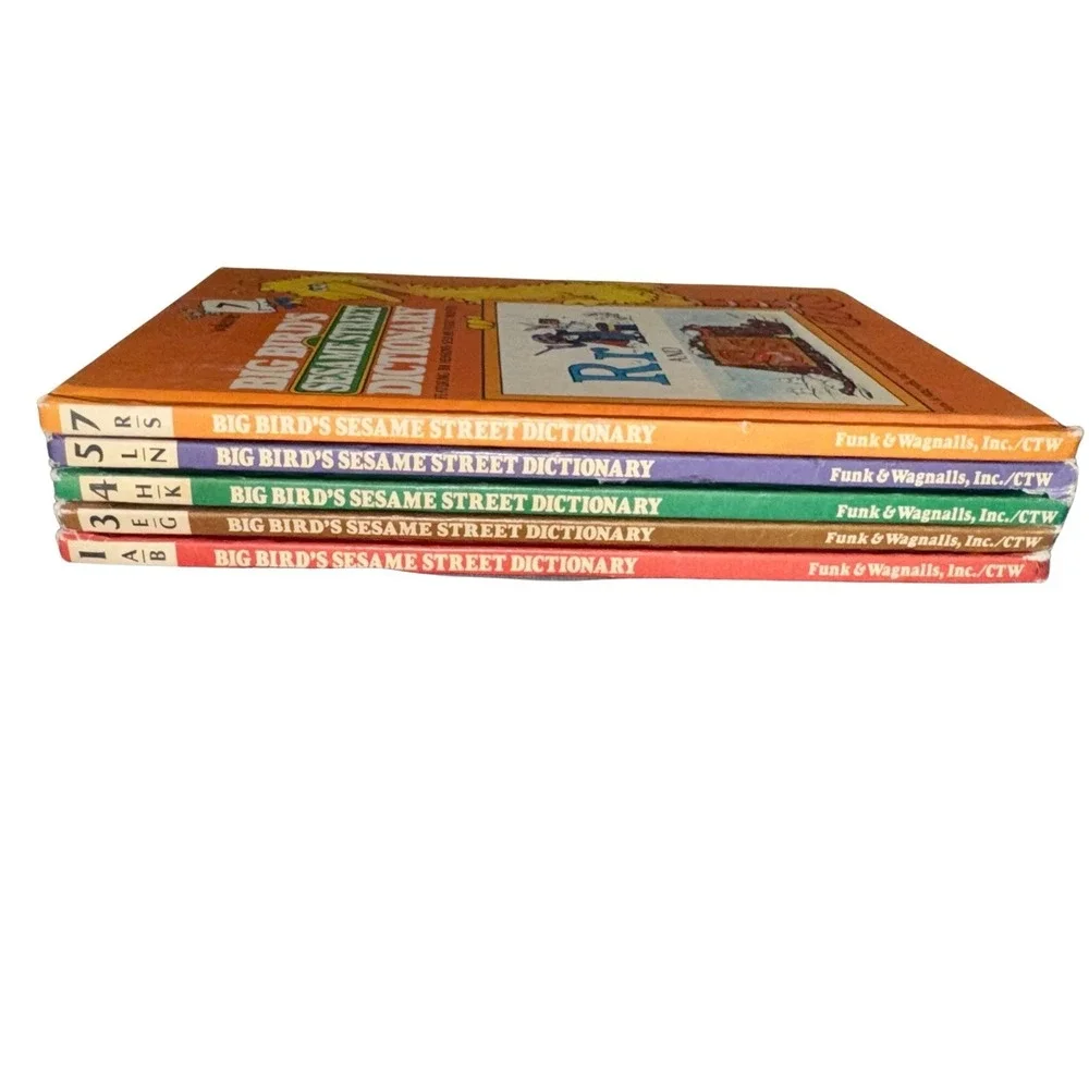 Big Bird's Sesame‎ Street Dictionary Books 1, 3, 4, 5, 7 1981 Hardcover