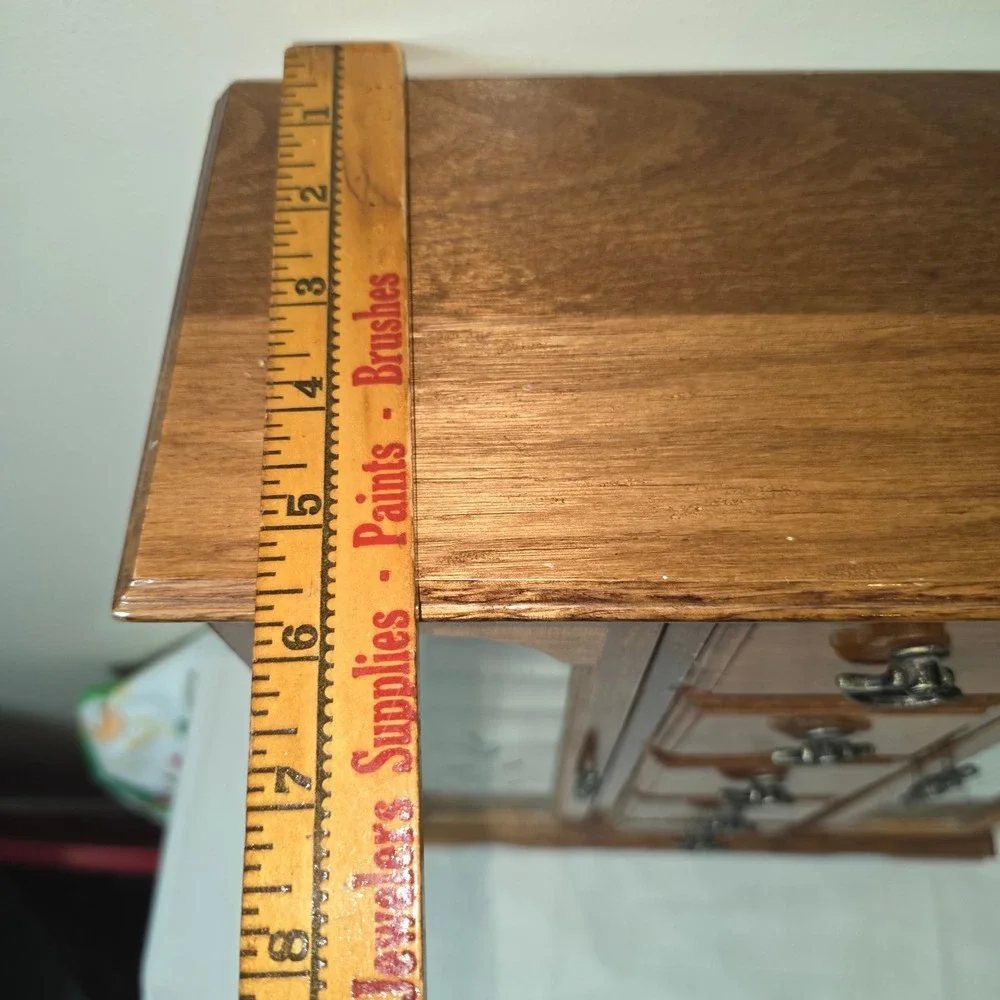 Vtg Wooden Jewelry Armoire Box 5 Drawers Etched Glass Doors Necklace Carousel
