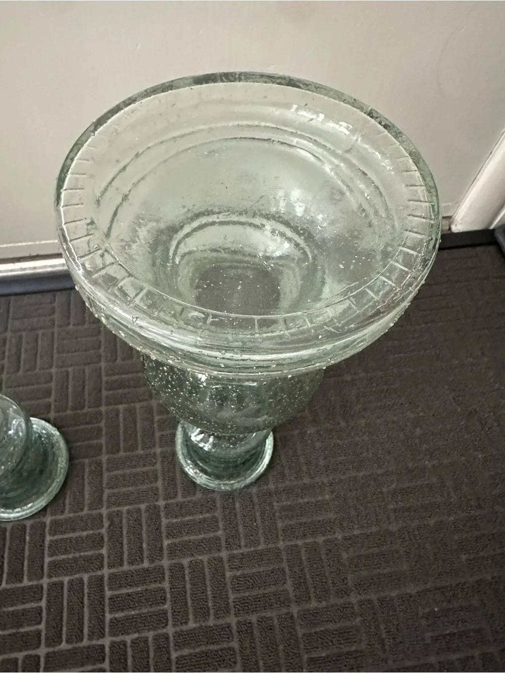 Clear Green Glass Pair Candle Holders - Home Accents
