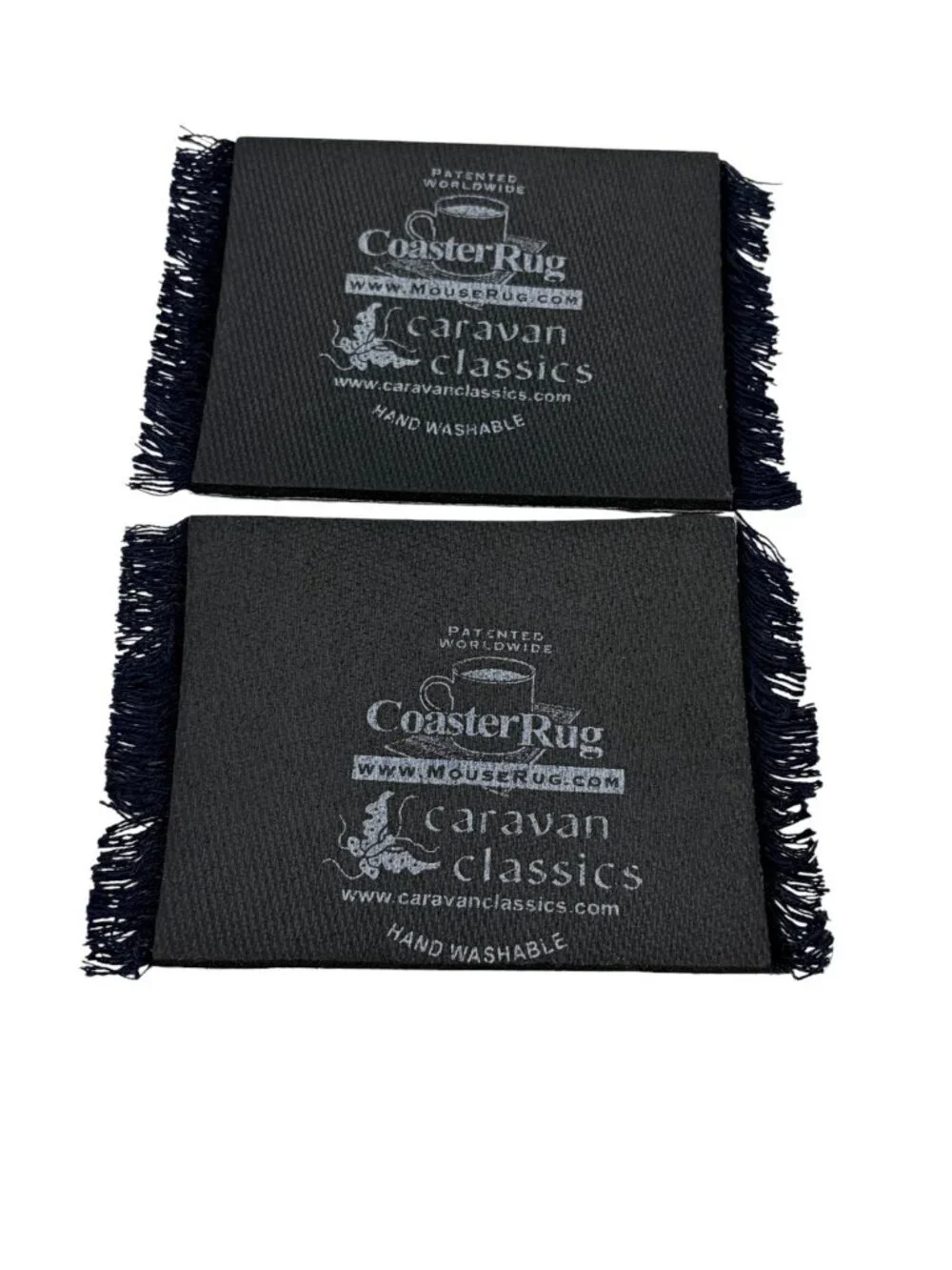 Caravan Classics Coaster Rug Set of 2 Mini Persian Style Mug Rugs Fringe Coaster