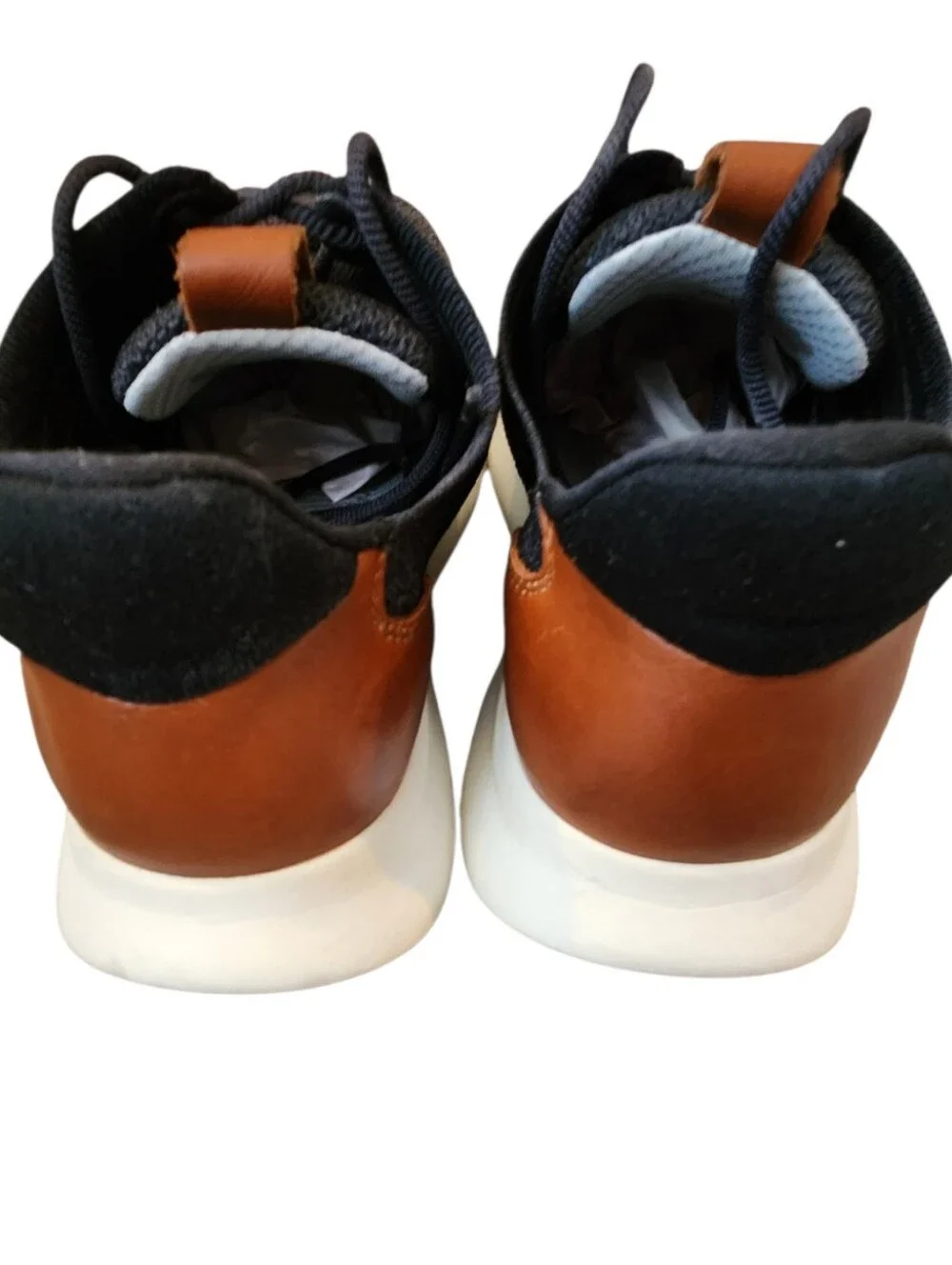Johnston & Murphy Men's Amherst 2.0 Knit Plain Toe Sneakers Size 9.5 Navy/Brown