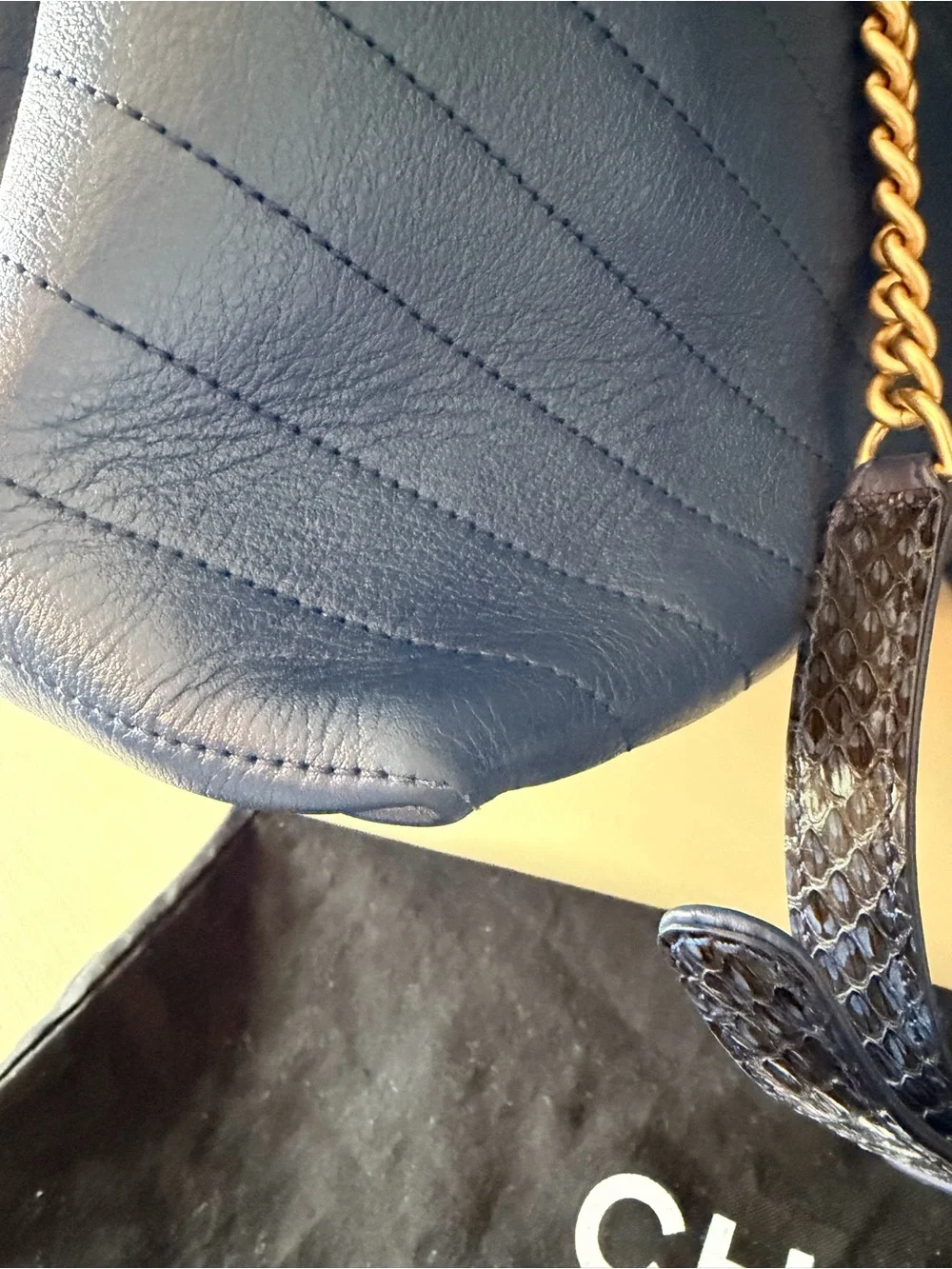 CHANEL chevron python