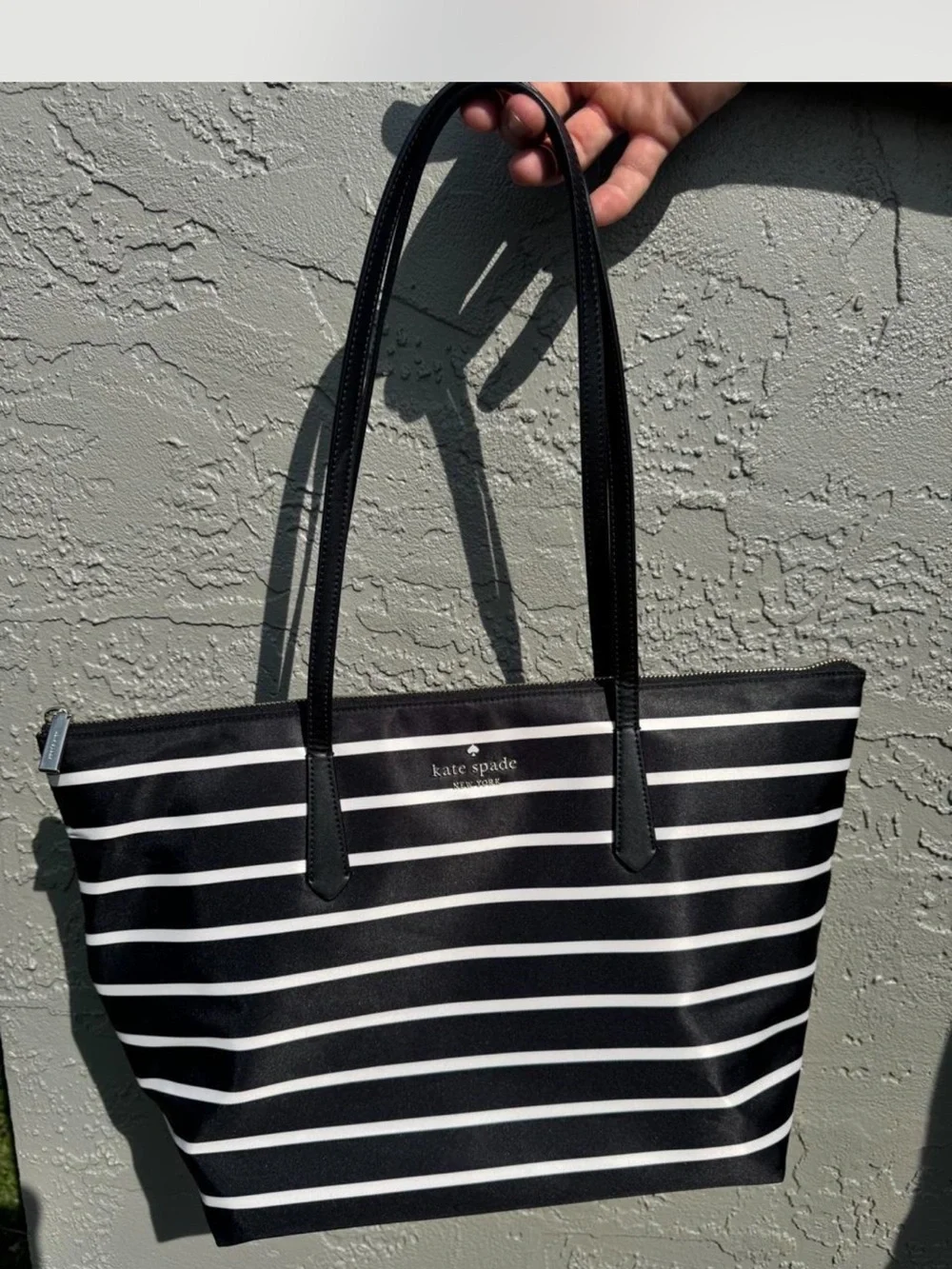 kate spade Black and White Striped Tote