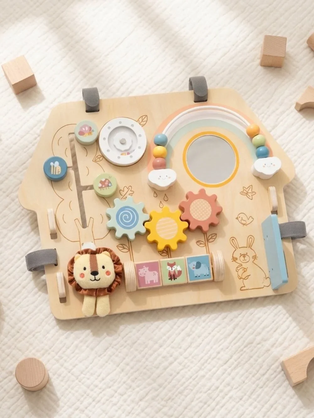 Montessori Wooden Busy Board Activity Board Sensory Learning Toy New