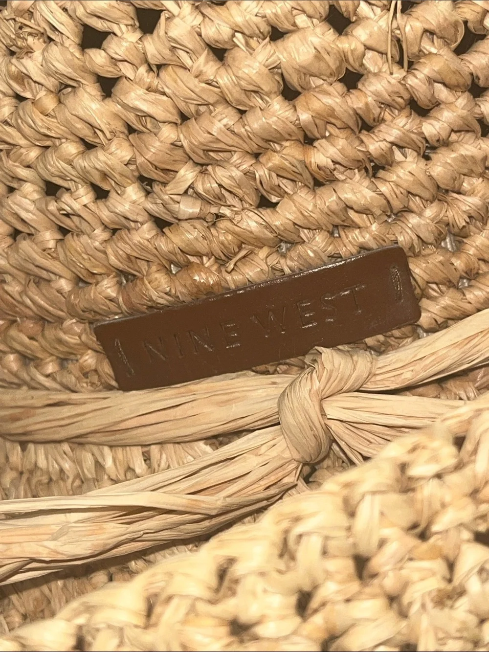 Nine West Beige Woven Straw / Raffia Sun Hat with band
