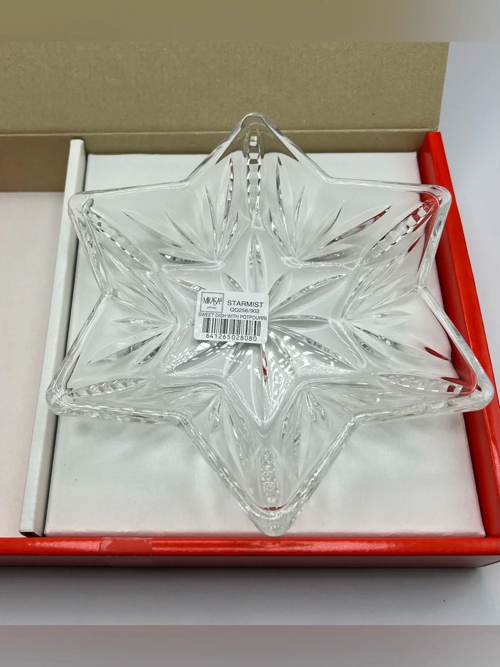 Vintage Mikasa Starmist Glass Dish Trinket Candy Catchall Dish 7.25