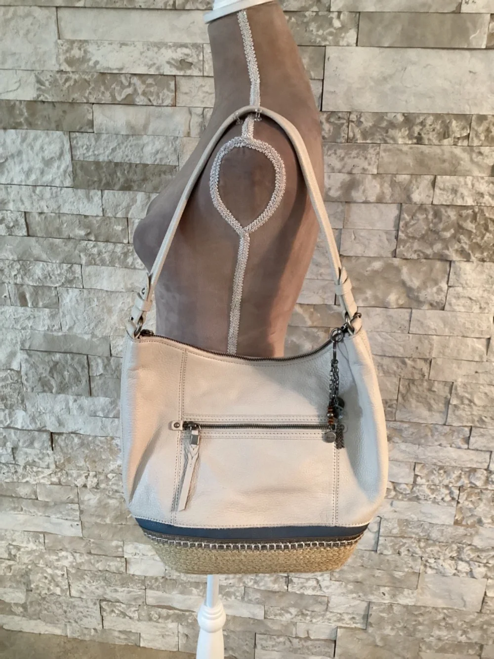 The Sak Sequoia Leather Hobo Bag colorway Coastal Block Espadrille