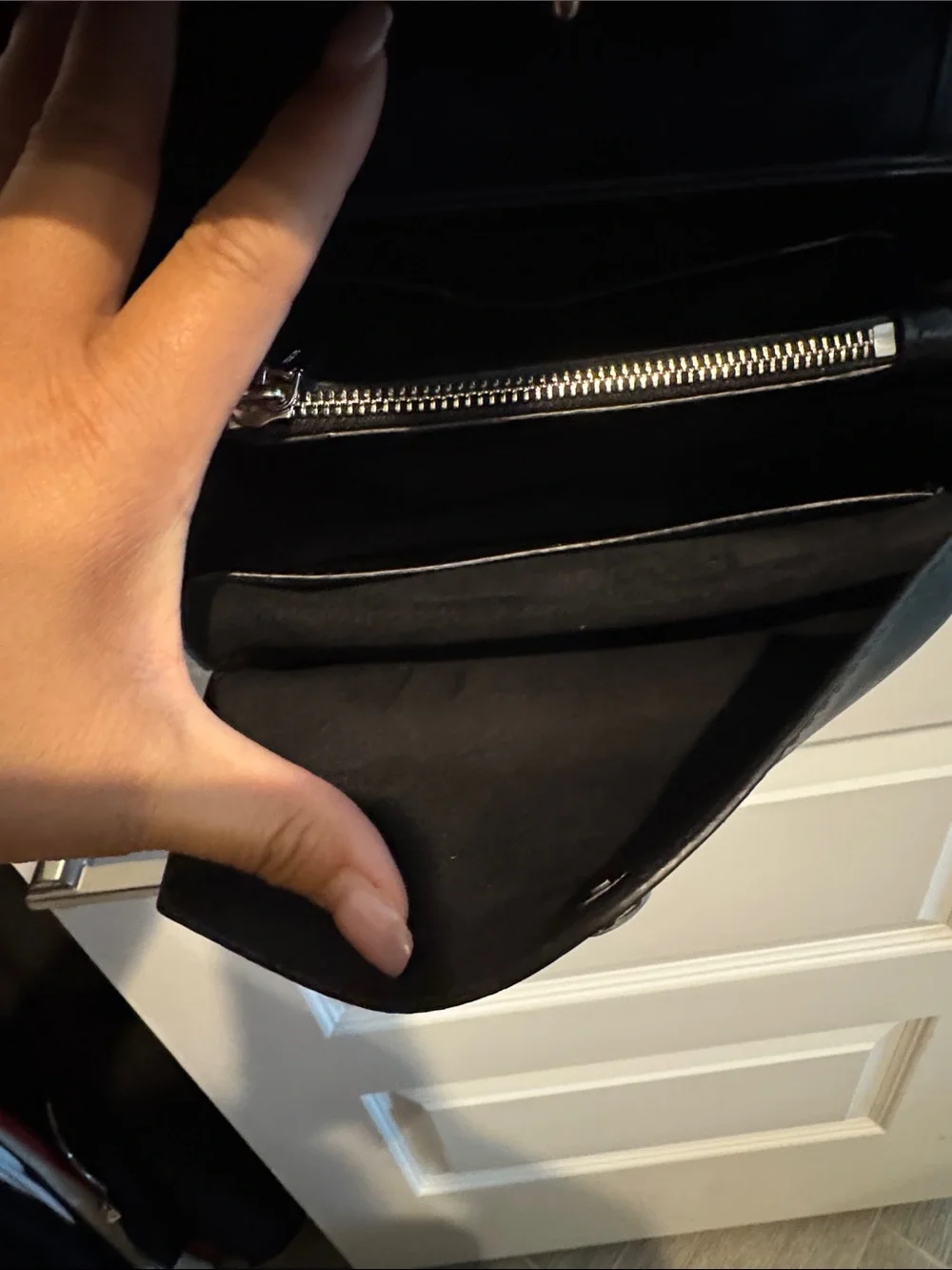 Michael Kors Black Quilted Leather Shoulder Bag with Silver Chain with wallet