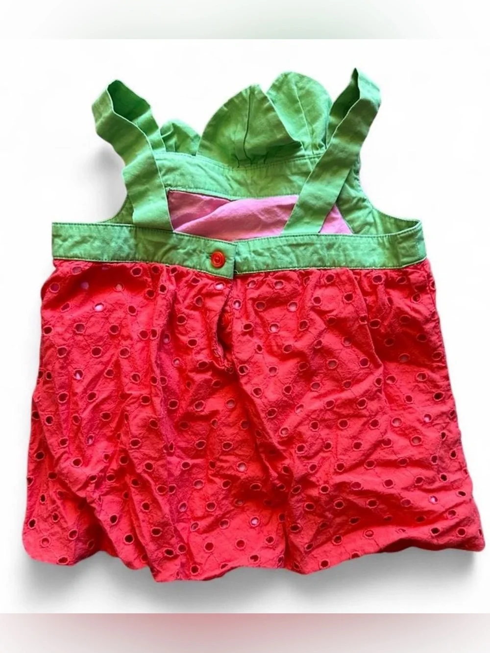 Gymboree Red and Green Eyelet Sundress