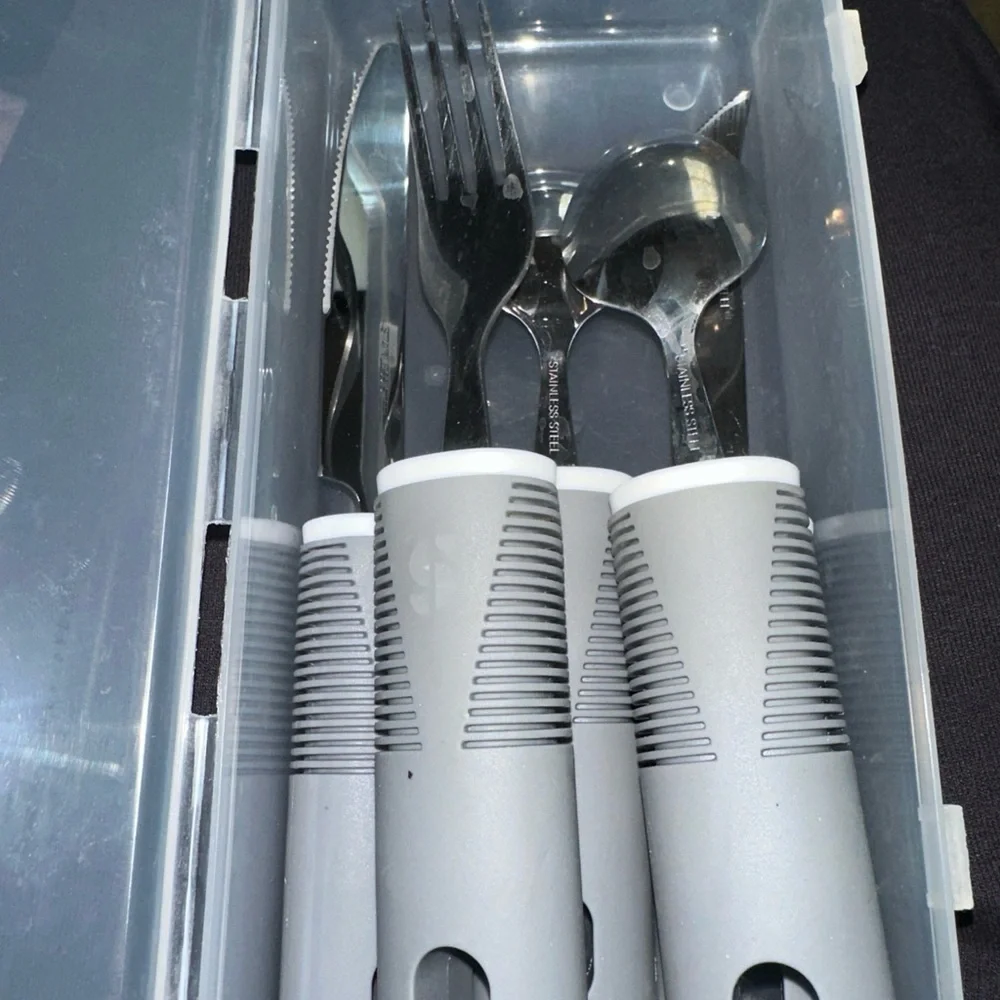 Adaptive Utensils nonslip handles, non-weighted, stainless steel