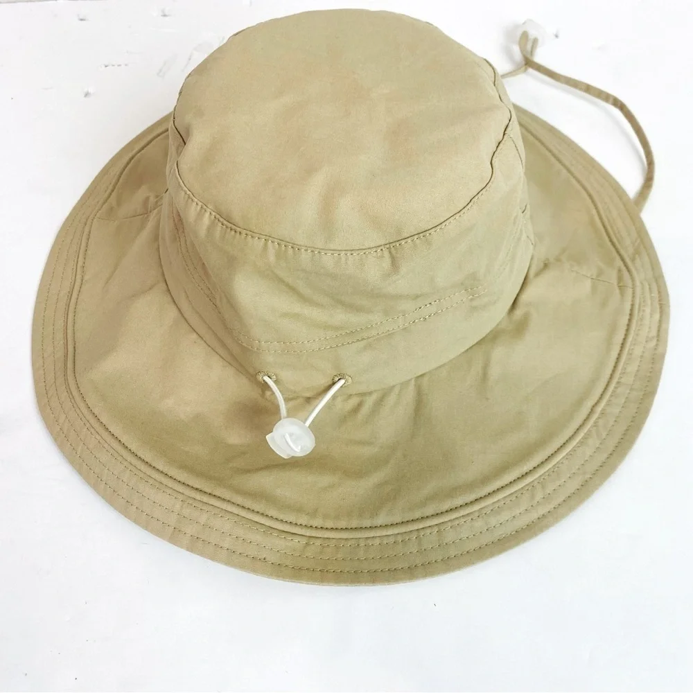 Hatiis Tan Wide Brim Sun Protection Breathable Cotton Hat Size M/L