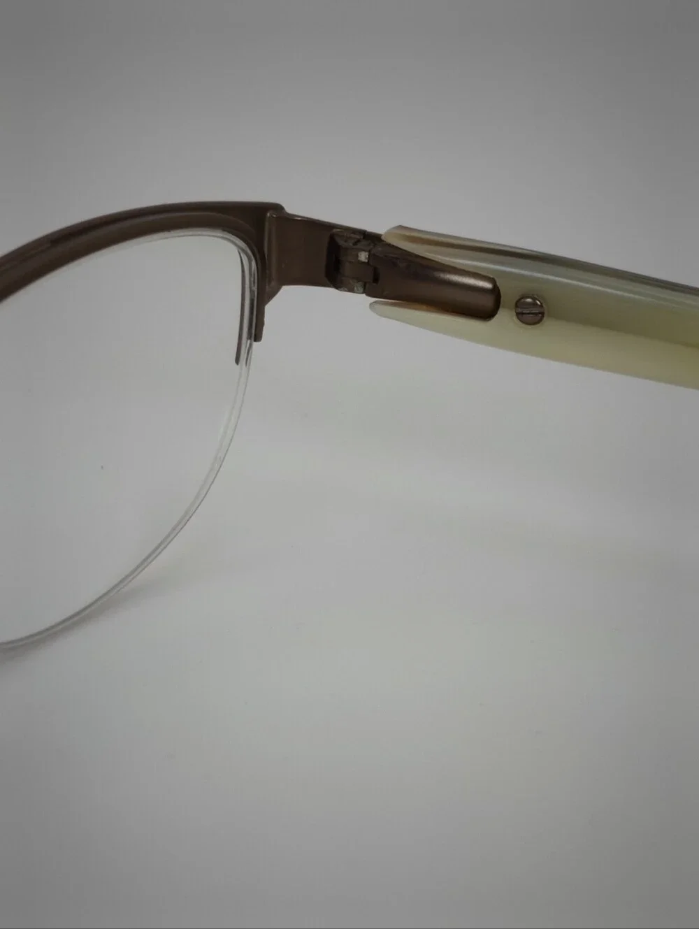 Lola. Vera Bradley Women's Semi-Rimless Glasses in Brown Matte. Small.