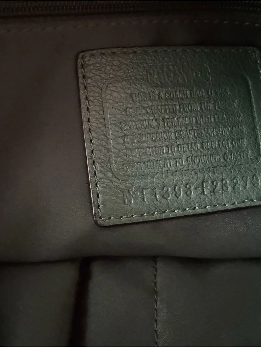 Coach Beige Signature Canvas with Green Leather Hobo Bag