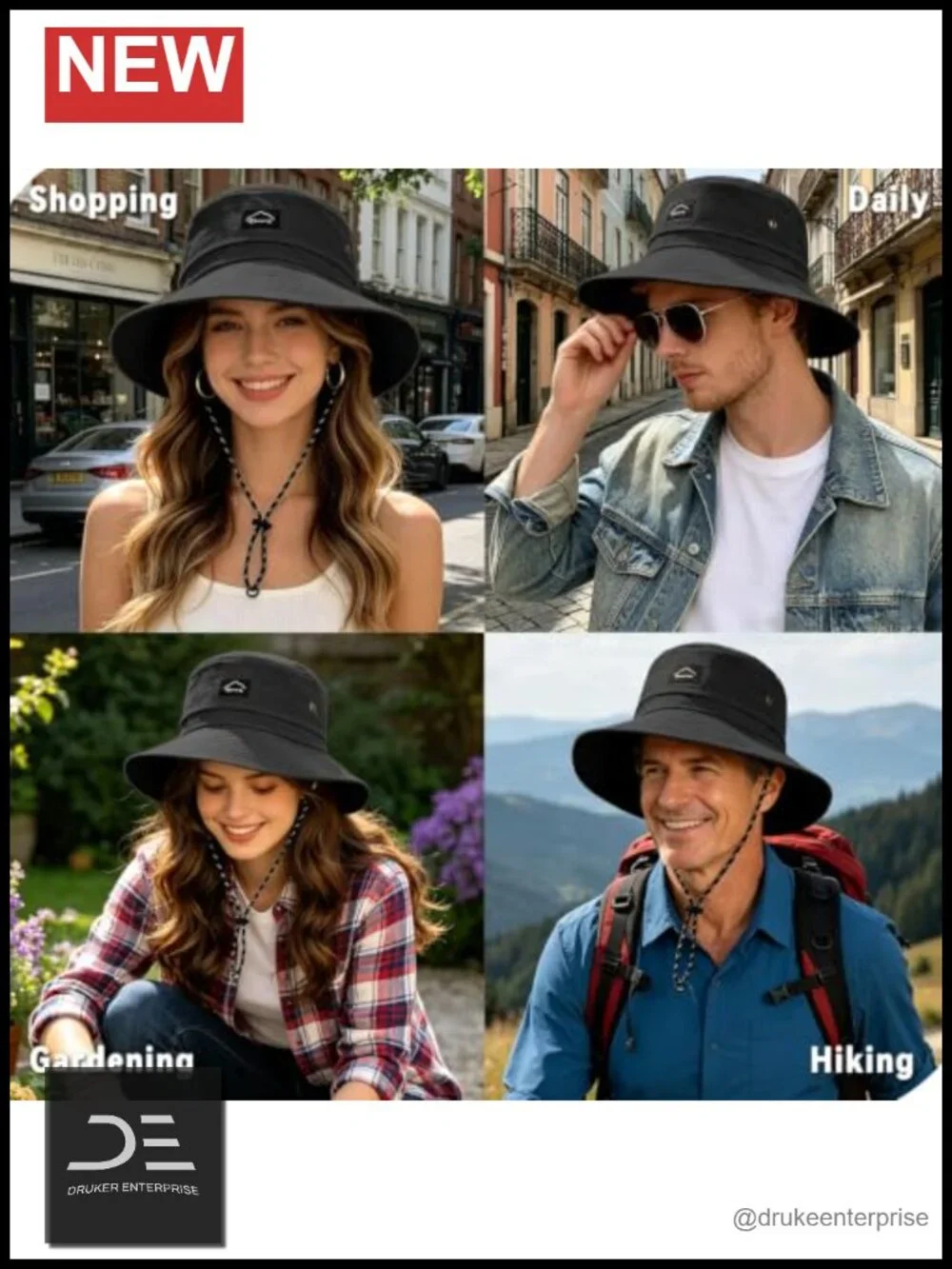 UPF 50+ Packable Fishing Hat Quick Dry Waterproof with Detachable Chin Strap