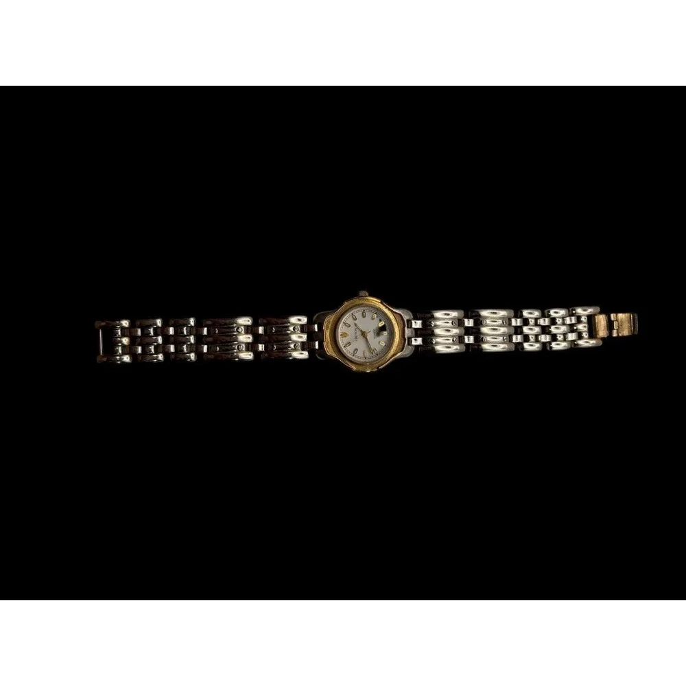 Croton Quartz Wristwatch Two-Tone‎ Bracelet Stainless Back As-Is