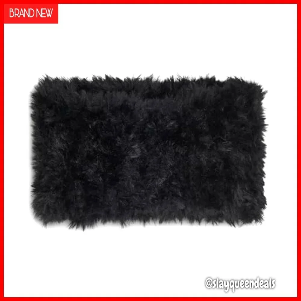 Faux Fur Gloves with Crystal Hardware, 3.75x7.5 Inches, Cold Weather Arm Warmers