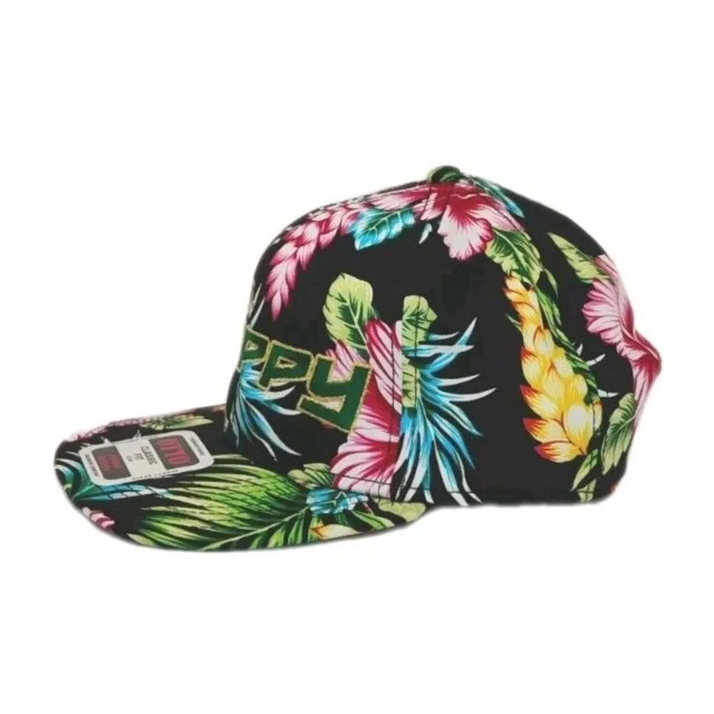 Otto Hawaiian Hat Grippy Logo Snapback Green Black Gold Pink OSFM Embroidered